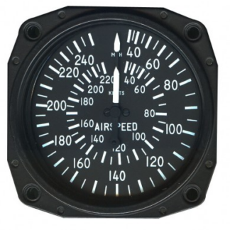 Falcon Dual Dial Airspeed Indicator 30-250 mph / 30-220 Knots P/N 10-02229